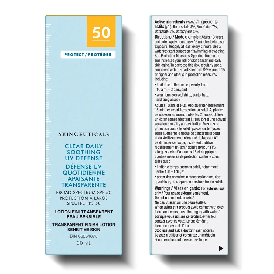 Clear Daily Soothing UV Defense Sunscreen SPF 50-package