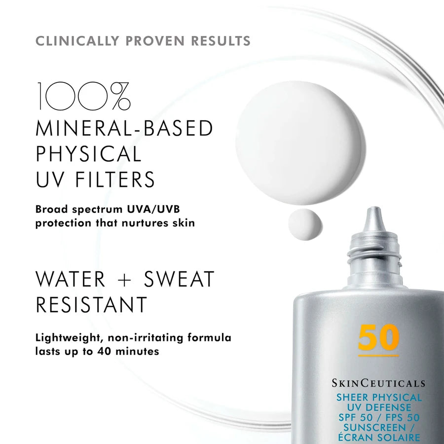 skinceuticals sunscreen-Sheer Physical UV Defense SPF-clinically proven results